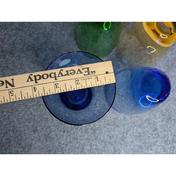 Set Of 4 Assorted Color Lenox Glass Tumbler‎ Glasses Stemless Blue Yellow Green - Picture 10 of 10